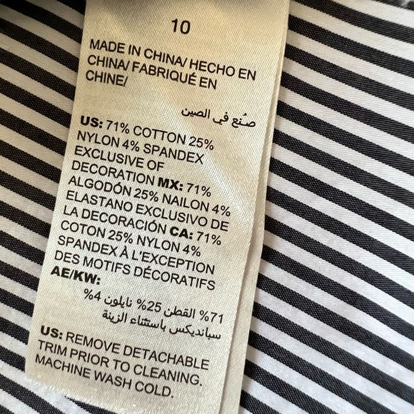 WHBM - Long Sleeve Crisp Poplin Striped Blouse - Picture 14 of 14